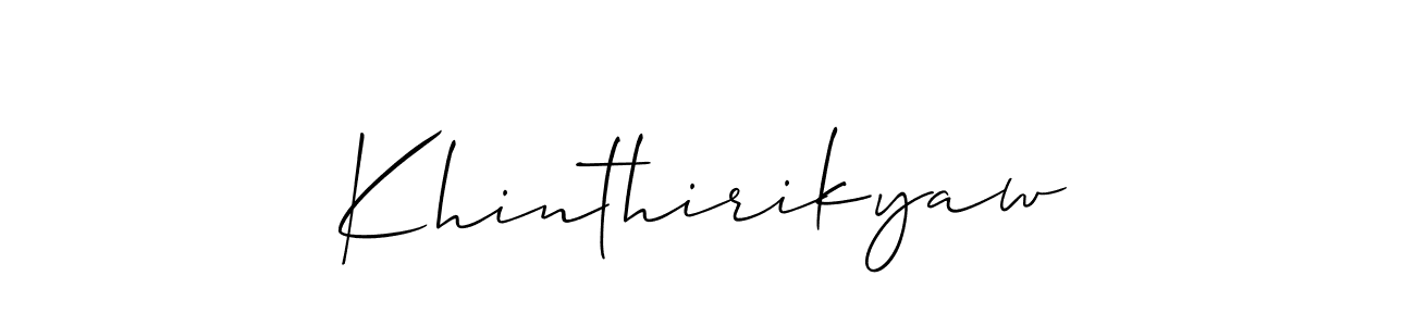 Use a signature maker to create a handwritten signature online. With this signature software, you can design (Allison_Script) your own signature for name Khinthirikyaw. Khinthirikyaw signature style 2 images and pictures png