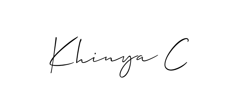 This is the best signature style for the Khinya C name. Also you like these signature font (Allison_Script). Mix name signature. Khinya C signature style 2 images and pictures png
