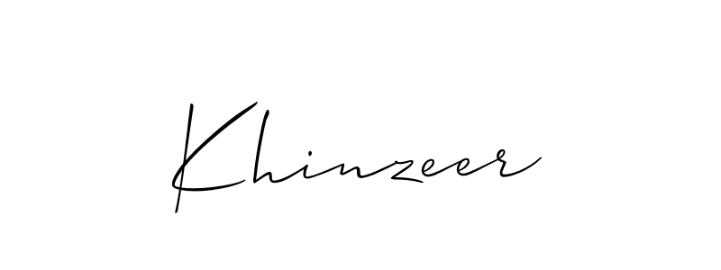 How to make Khinzeer name signature. Use Allison_Script style for creating short signs online. This is the latest handwritten sign. Khinzeer signature style 2 images and pictures png