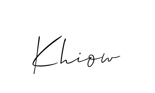 Khiow stylish signature style. Best Handwritten Sign (Allison_Script) for my name. Handwritten Signature Collection Ideas for my name Khiow. Khiow signature style 2 images and pictures png