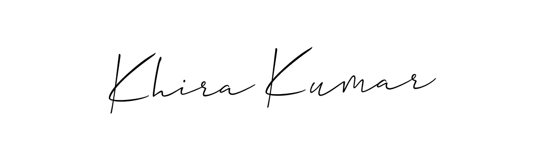 Allison_Script is a professional signature style that is perfect for those who want to add a touch of class to their signature. It is also a great choice for those who want to make their signature more unique. Get Khira Kumar name to fancy signature for free. Khira Kumar signature style 2 images and pictures png