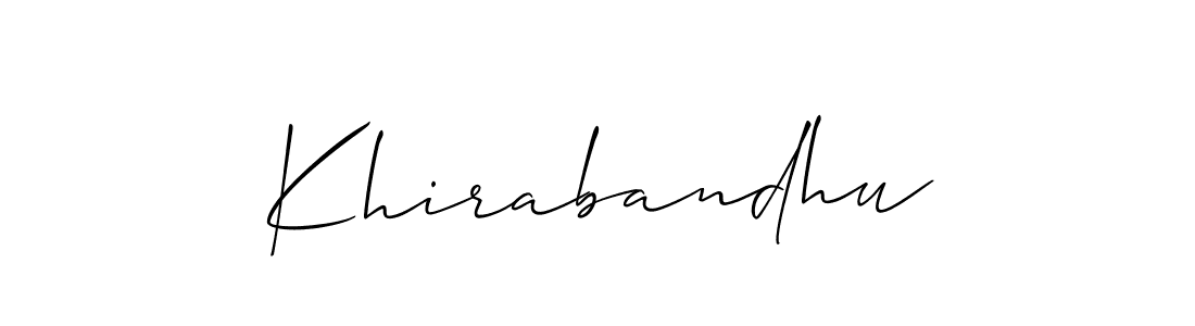 Also You can easily find your signature by using the search form. We will create Khirabandhu name handwritten signature images for you free of cost using Allison_Script sign style. Khirabandhu signature style 2 images and pictures png
