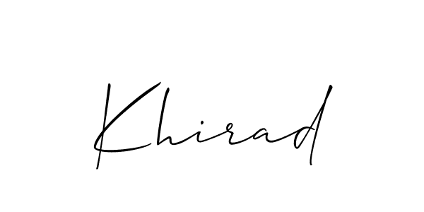 Also we have Khirad name is the best signature style. Create professional handwritten signature collection using Allison_Script autograph style. Khirad signature style 2 images and pictures png