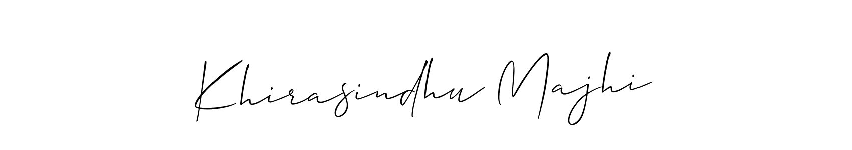 Create a beautiful signature design for name Khirasindhu Majhi. With this signature (Allison_Script) fonts, you can make a handwritten signature for free. Khirasindhu Majhi signature style 2 images and pictures png
