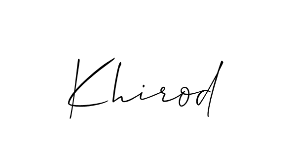 Also we have Khirod name is the best signature style. Create professional handwritten signature collection using Allison_Script autograph style. Khirod signature style 2 images and pictures png