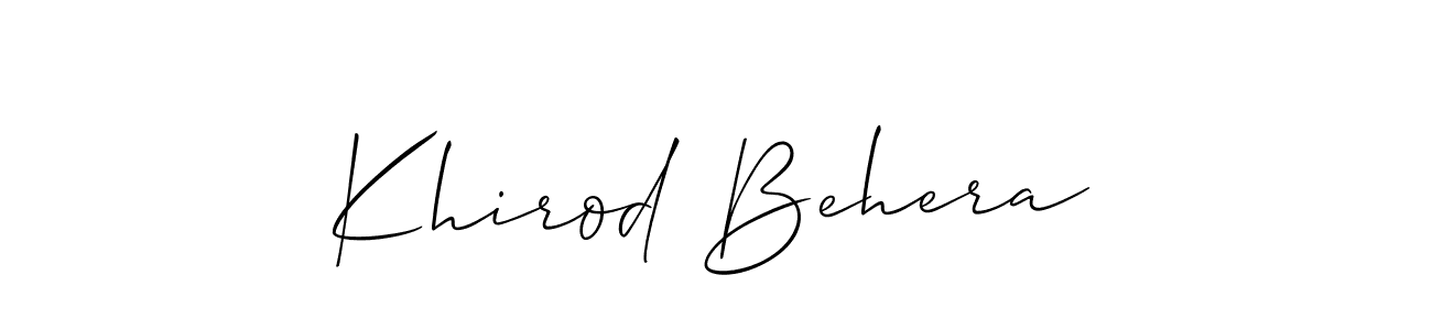 You should practise on your own different ways (Allison_Script) to write your name (Khirod Behera) in signature. don't let someone else do it for you. Khirod Behera signature style 2 images and pictures png