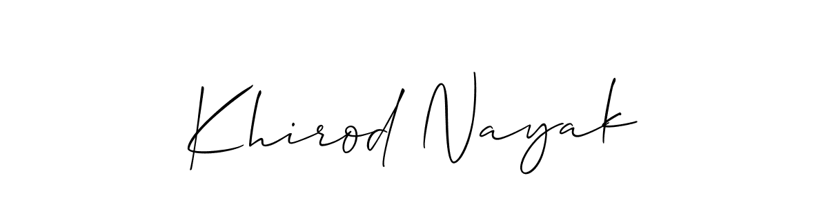 The best way (Allison_Script) to make a short signature is to pick only two or three words in your name. The name Khirod Nayak include a total of six letters. For converting this name. Khirod Nayak signature style 2 images and pictures png