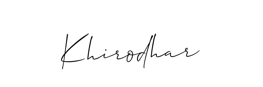 How to make Khirodhar signature? Allison_Script is a professional autograph style. Create handwritten signature for Khirodhar name. Khirodhar signature style 2 images and pictures png