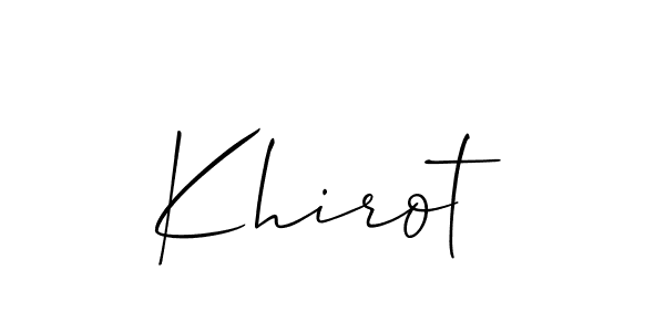 Design your own signature with our free online signature maker. With this signature software, you can create a handwritten (Allison_Script) signature for name Khirot. Khirot signature style 2 images and pictures png