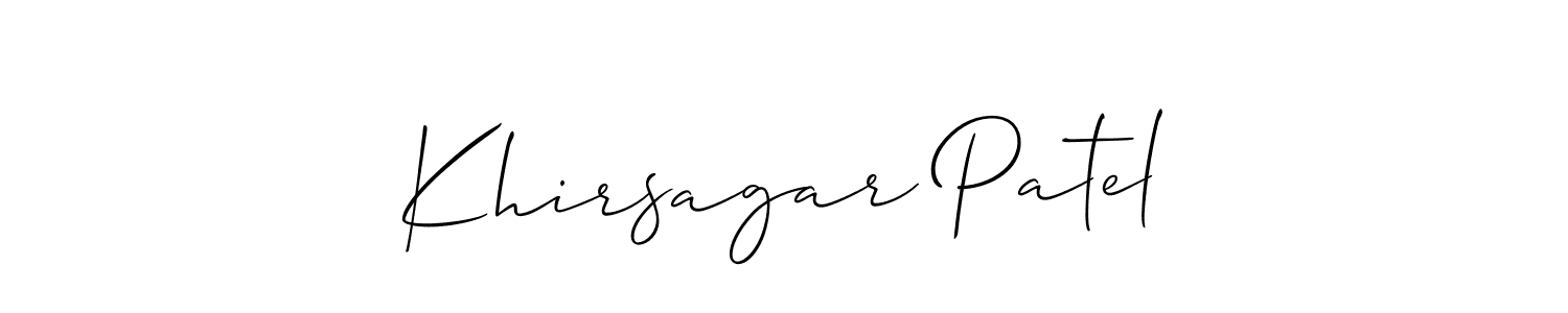 How to make Khirsagar Patel signature? Allison_Script is a professional autograph style. Create handwritten signature for Khirsagar Patel name. Khirsagar Patel signature style 2 images and pictures png