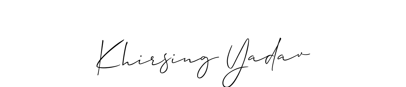 Make a beautiful signature design for name Khirsing Yadav. Use this online signature maker to create a handwritten signature for free. Khirsing Yadav signature style 2 images and pictures png