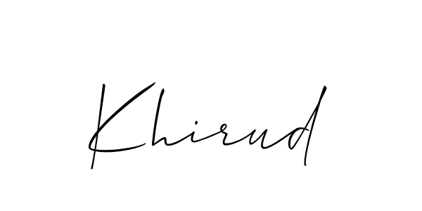 Also we have Khirud name is the best signature style. Create professional handwritten signature collection using Allison_Script autograph style. Khirud signature style 2 images and pictures png