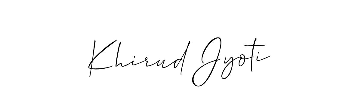 How to make Khirud Jyoti name signature. Use Allison_Script style for creating short signs online. This is the latest handwritten sign. Khirud Jyoti signature style 2 images and pictures png