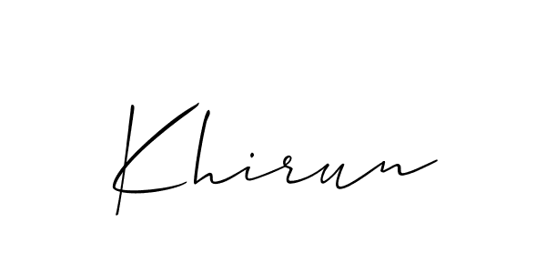 Best and Professional Signature Style for Khirun. Allison_Script Best Signature Style Collection. Khirun signature style 2 images and pictures png