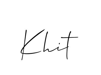 The best way (Allison_Script) to make a short signature is to pick only two or three words in your name. The name Khit include a total of six letters. For converting this name. Khit signature style 2 images and pictures png