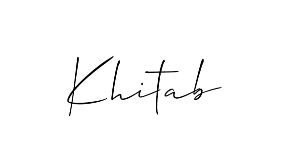 Make a beautiful signature design for name Khitab. With this signature (Allison_Script) style, you can create a handwritten signature for free. Khitab signature style 2 images and pictures png