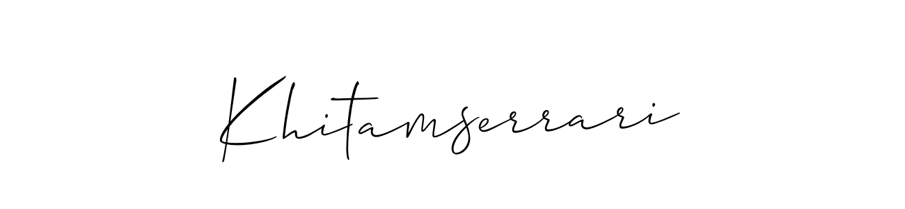 How to make Khitamserrari name signature. Use Allison_Script style for creating short signs online. This is the latest handwritten sign. Khitamserrari signature style 2 images and pictures png