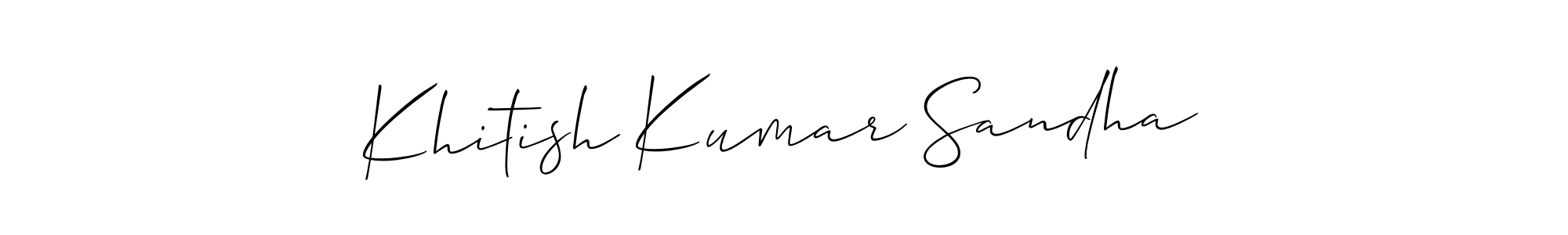 Also You can easily find your signature by using the search form. We will create Khitish Kumar Sandha name handwritten signature images for you free of cost using Allison_Script sign style. Khitish Kumar Sandha signature style 2 images and pictures png