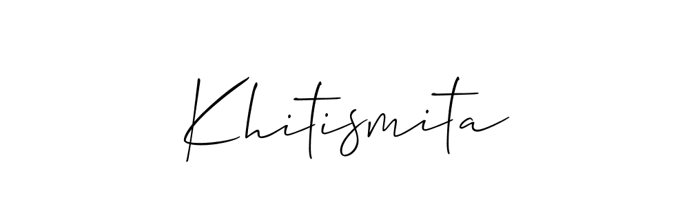 It looks lik you need a new signature style for name Khitismita. Design unique handwritten (Allison_Script) signature with our free signature maker in just a few clicks. Khitismita signature style 2 images and pictures png