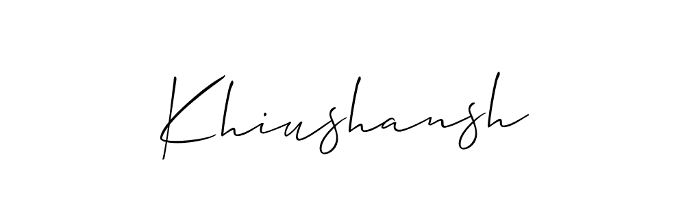 Once you've used our free online signature maker to create your best signature Allison_Script style, it's time to enjoy all of the benefits that Khiushansh name signing documents. Khiushansh signature style 2 images and pictures png