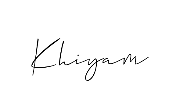 Allison_Script is a professional signature style that is perfect for those who want to add a touch of class to their signature. It is also a great choice for those who want to make their signature more unique. Get Khiyam name to fancy signature for free. Khiyam signature style 2 images and pictures png