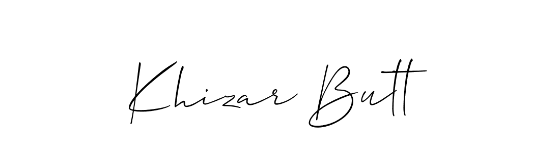 How to make Khizar Butt signature? Allison_Script is a professional autograph style. Create handwritten signature for Khizar Butt name. Khizar Butt signature style 2 images and pictures png