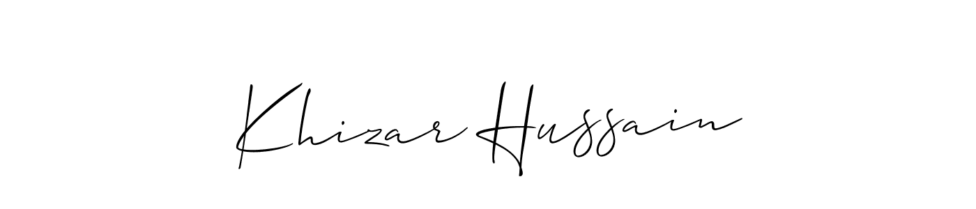 Similarly Allison_Script is the best handwritten signature design. Signature creator online .You can use it as an online autograph creator for name Khizar Hussain. Khizar Hussain signature style 2 images and pictures png