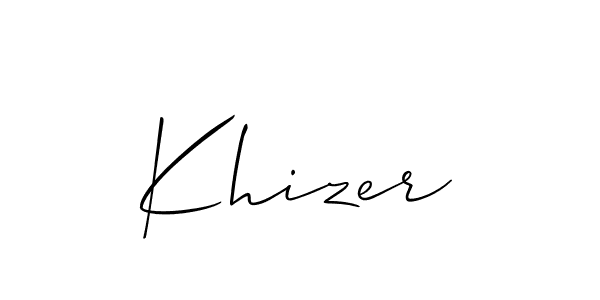 if you are searching for the best signature style for your name Khizer. so please give up your signature search. here we have designed multiple signature styles  using Allison_Script. Khizer signature style 2 images and pictures png