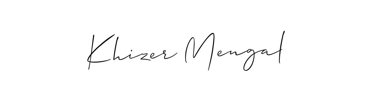 It looks lik you need a new signature style for name Khizer Mengal. Design unique handwritten (Allison_Script) signature with our free signature maker in just a few clicks. Khizer Mengal signature style 2 images and pictures png