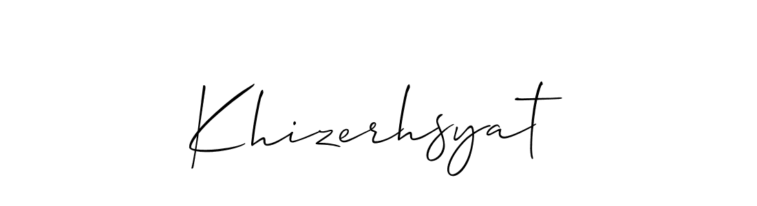 How to make Khizerhsyat signature? Allison_Script is a professional autograph style. Create handwritten signature for Khizerhsyat name. Khizerhsyat signature style 2 images and pictures png