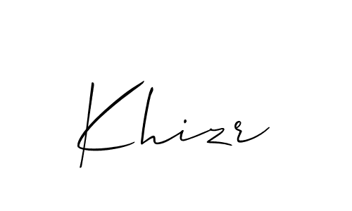 Best and Professional Signature Style for Khizr. Allison_Script Best Signature Style Collection. Khizr signature style 2 images and pictures png