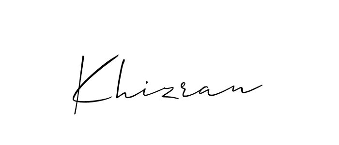 Khizran stylish signature style. Best Handwritten Sign (Allison_Script) for my name. Handwritten Signature Collection Ideas for my name Khizran. Khizran signature style 2 images and pictures png