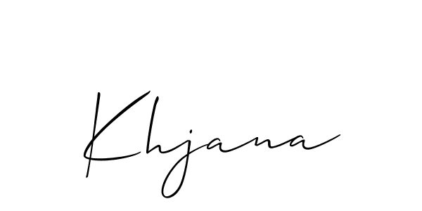 How to make Khjana signature? Allison_Script is a professional autograph style. Create handwritten signature for Khjana name. Khjana signature style 2 images and pictures png
