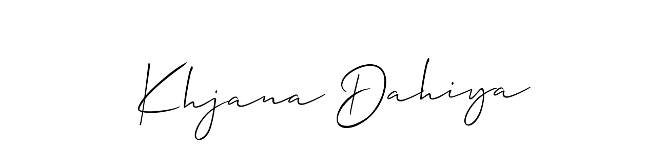 How to make Khjana Dahiya signature? Allison_Script is a professional autograph style. Create handwritten signature for Khjana Dahiya name. Khjana Dahiya signature style 2 images and pictures png