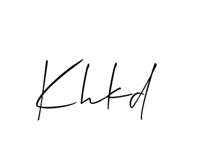 It looks lik you need a new signature style for name Khkd. Design unique handwritten (Allison_Script) signature with our free signature maker in just a few clicks. Khkd signature style 2 images and pictures png