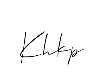 Allison_Script is a professional signature style that is perfect for those who want to add a touch of class to their signature. It is also a great choice for those who want to make their signature more unique. Get Khkp name to fancy signature for free. Khkp signature style 2 images and pictures png