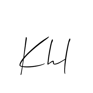 It looks lik you need a new signature style for name Khl. Design unique handwritten (Allison_Script) signature with our free signature maker in just a few clicks. Khl signature style 2 images and pictures png