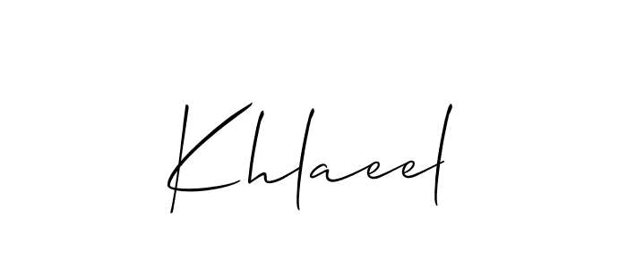 Best and Professional Signature Style for Khlaeel. Allison_Script Best Signature Style Collection. Khlaeel signature style 2 images and pictures png