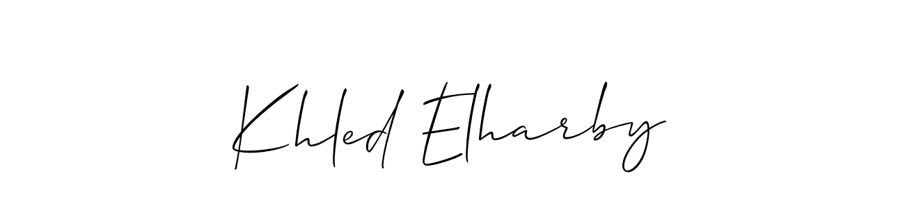 Also we have Khled Elharby name is the best signature style. Create professional handwritten signature collection using Allison_Script autograph style. Khled Elharby signature style 2 images and pictures png