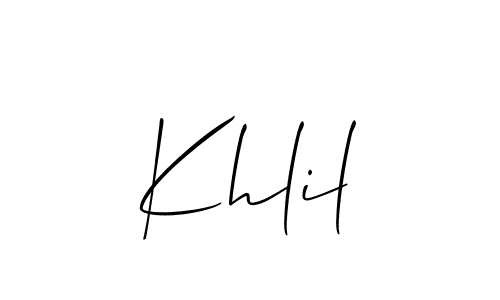 Once you've used our free online signature maker to create your best signature Allison_Script style, it's time to enjoy all of the benefits that Khlil name signing documents. Khlil signature style 2 images and pictures png