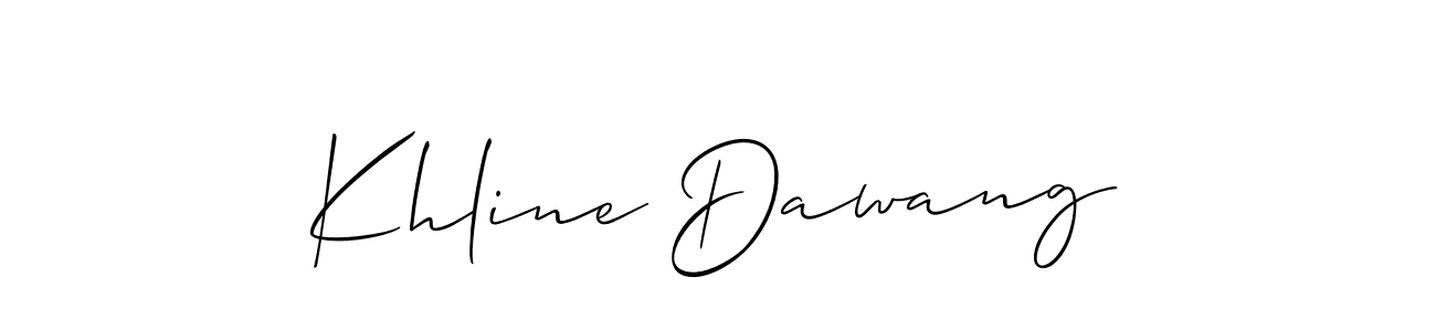 Make a short Khline Dawang signature style. Manage your documents anywhere anytime using Allison_Script. Create and add eSignatures, submit forms, share and send files easily. Khline Dawang signature style 2 images and pictures png