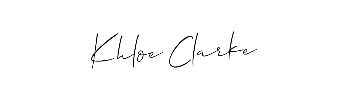 Use a signature maker to create a handwritten signature online. With this signature software, you can design (Allison_Script) your own signature for name Khloe Clarke. Khloe Clarke signature style 2 images and pictures png