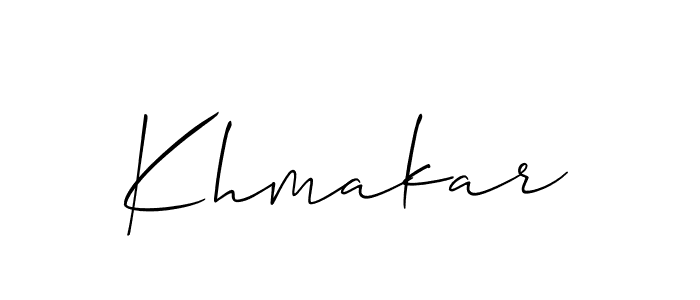 Design your own signature with our free online signature maker. With this signature software, you can create a handwritten (Allison_Script) signature for name Khmakar. Khmakar signature style 2 images and pictures png