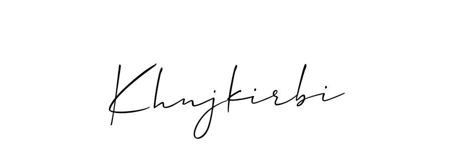 How to Draw Khnjkirbi signature style? Allison_Script is a latest design signature styles for name Khnjkirbi. Khnjkirbi signature style 2 images and pictures png