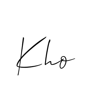 Create a beautiful signature design for name Kho. With this signature (Allison_Script) fonts, you can make a handwritten signature for free. Kho signature style 2 images and pictures png