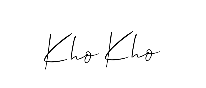 The best way (Allison_Script) to make a short signature is to pick only two or three words in your name. The name Kho Kho include a total of six letters. For converting this name. Kho Kho signature style 2 images and pictures png