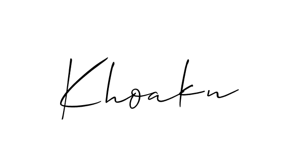 Once you've used our free online signature maker to create your best signature Allison_Script style, it's time to enjoy all of the benefits that Khoakn name signing documents. Khoakn signature style 2 images and pictures png