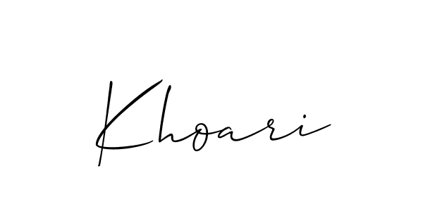 It looks lik you need a new signature style for name Khoari. Design unique handwritten (Allison_Script) signature with our free signature maker in just a few clicks. Khoari signature style 2 images and pictures png