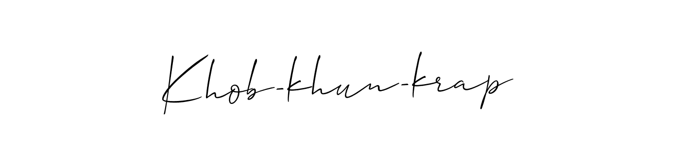 Make a beautiful signature design for name Khob-khun-krap. With this signature (Allison_Script) style, you can create a handwritten signature for free. Khob-khun-krap signature style 2 images and pictures png