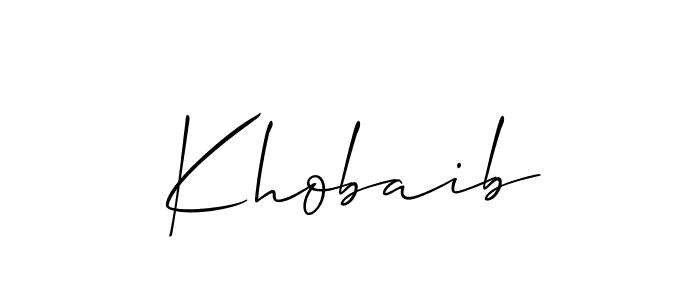 It looks lik you need a new signature style for name Khobaib. Design unique handwritten (Allison_Script) signature with our free signature maker in just a few clicks. Khobaib signature style 2 images and pictures png